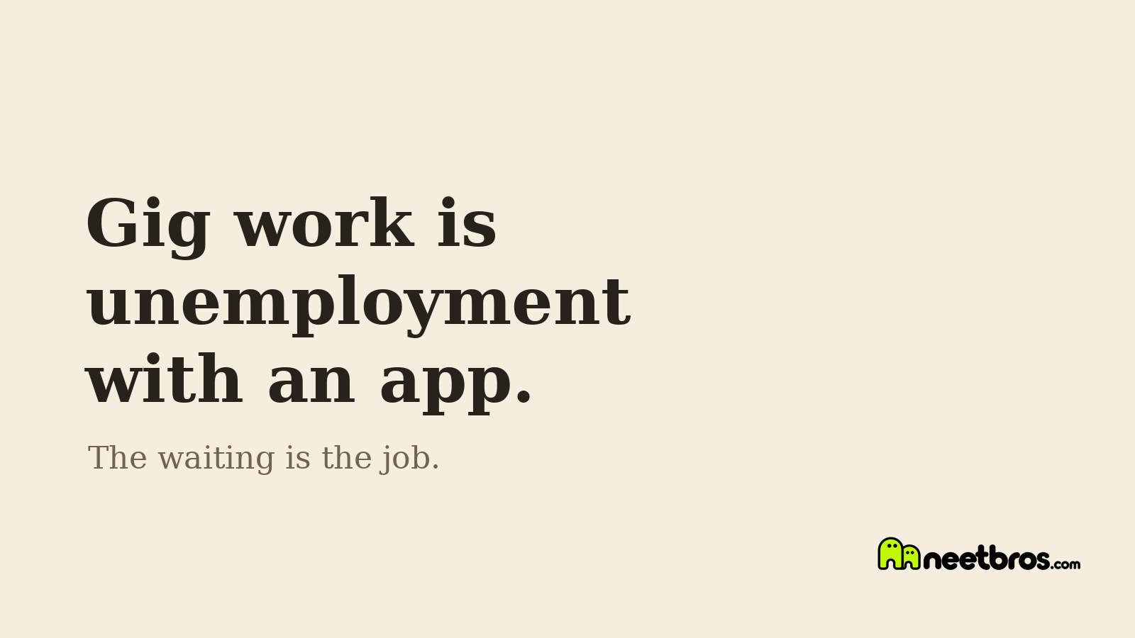 Cream card reading gig work is unemployment with an app