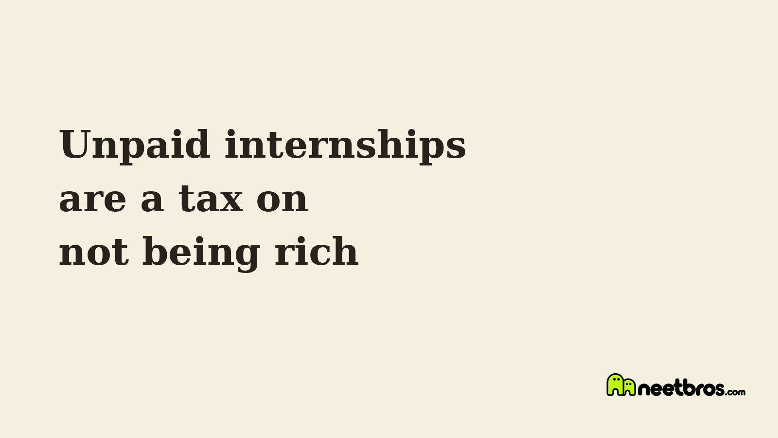 Cream card reading unpaid internships are a tax on not being rich